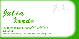 julia korde business card